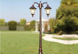 Iron Round Garden Pole Light